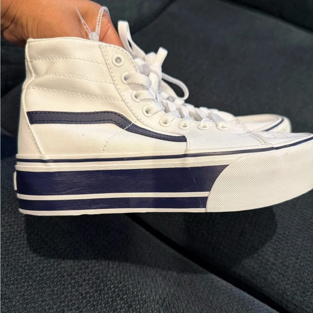 Vans Sk8‎ Hi Tapered Platform Sport Stripes Navy True White
